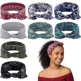 obeoby front pack display showing eight colorful boho headbands and variety