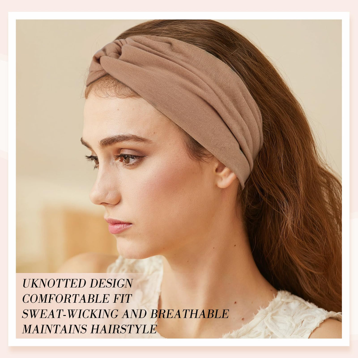 obeoby headband during yoga showing non-slip stretch and secure movement