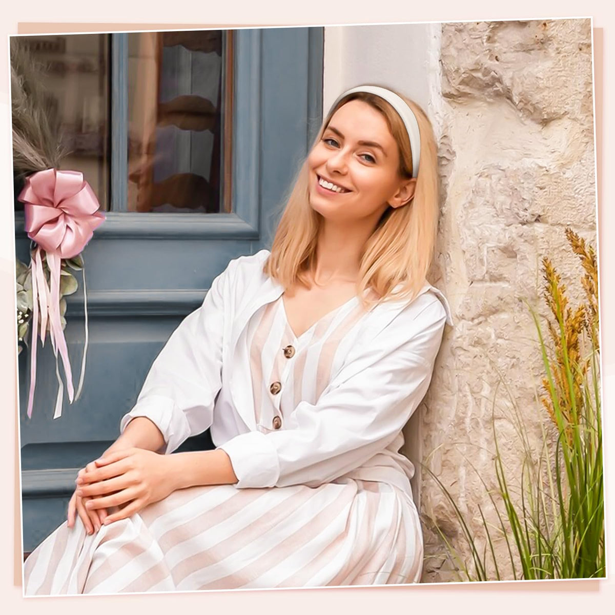 obeoby model wearing headband in casual outfit illustrating styling versatility and secure wear