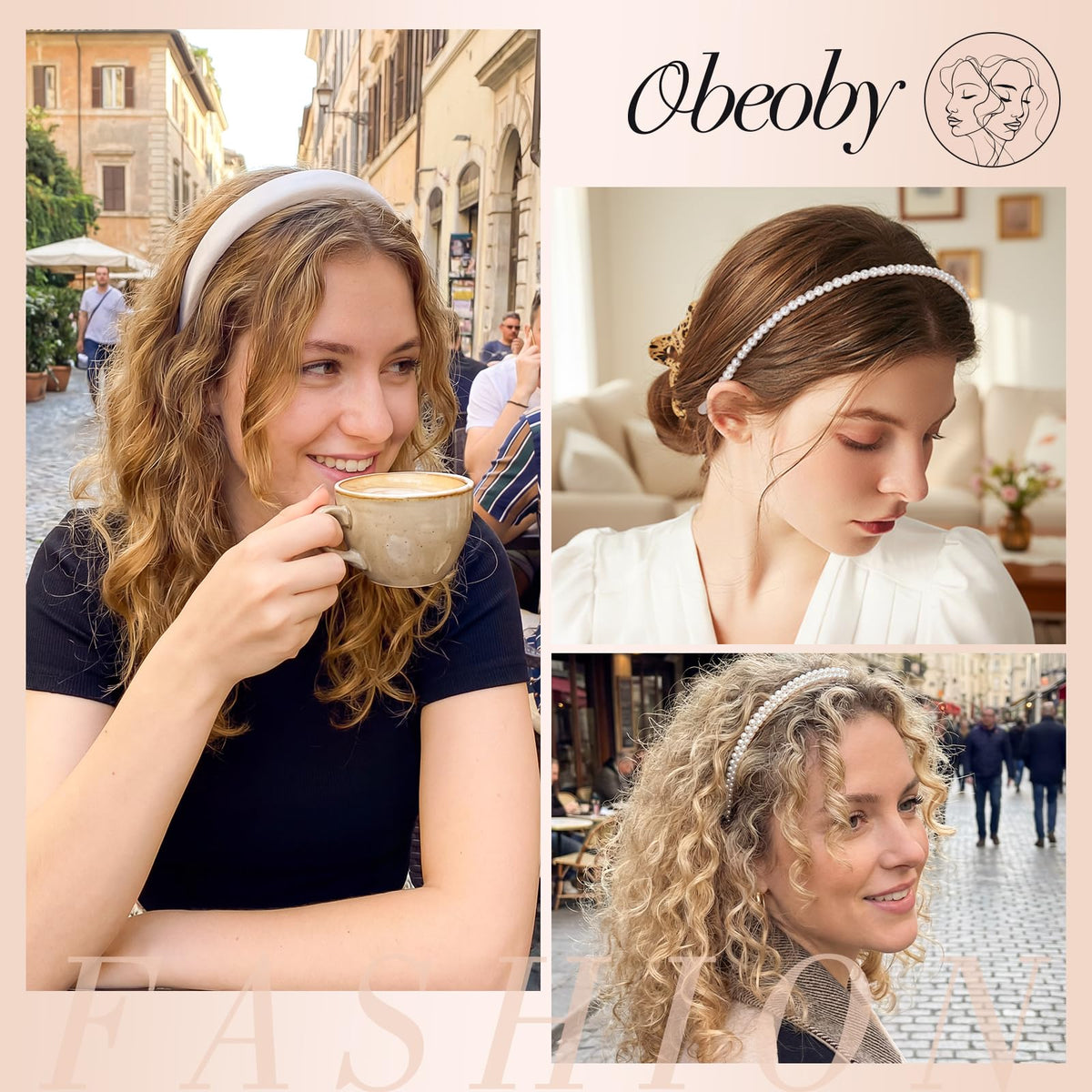 obeoby model wearing headband in bridal hairstyle for polished look