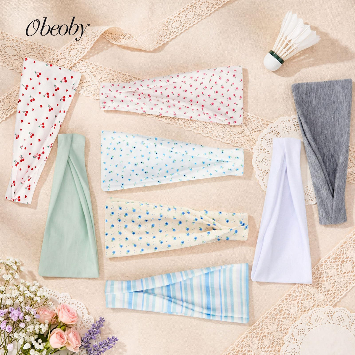 obeoby eight different prints laid flat for easy outfit matching