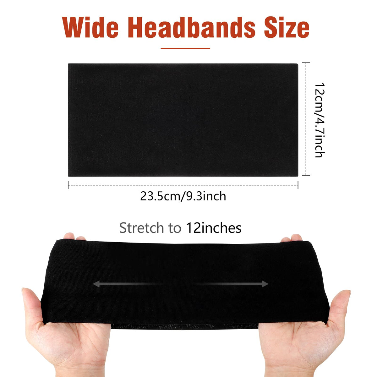 obeoby headband stretched to show elasticity and secure fit benefit
