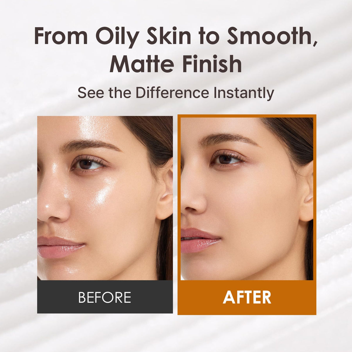 OBgE applied on hand swipe showing instant oil absorption benefit