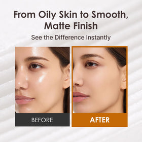 OBgE applied on hand swipe showing instant oil absorption benefit