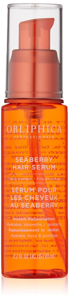 Obliphica Seaberry front packaging showing bottle and label, clear nourishing benefits