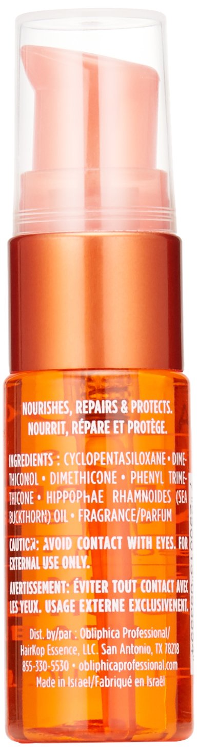 Obliphica close-up of serum drop on finger highlighting lightweight absorption benefit