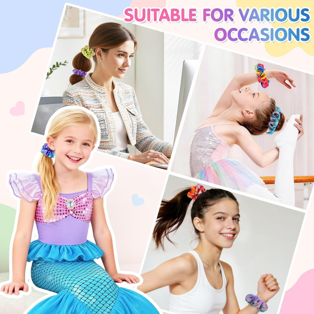 OCATO scrunchie holding ponytail, demonstrates firm but gentle grip