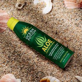 Ocean Potion beside a ruler to show 6 oz size and travel-friendly portability