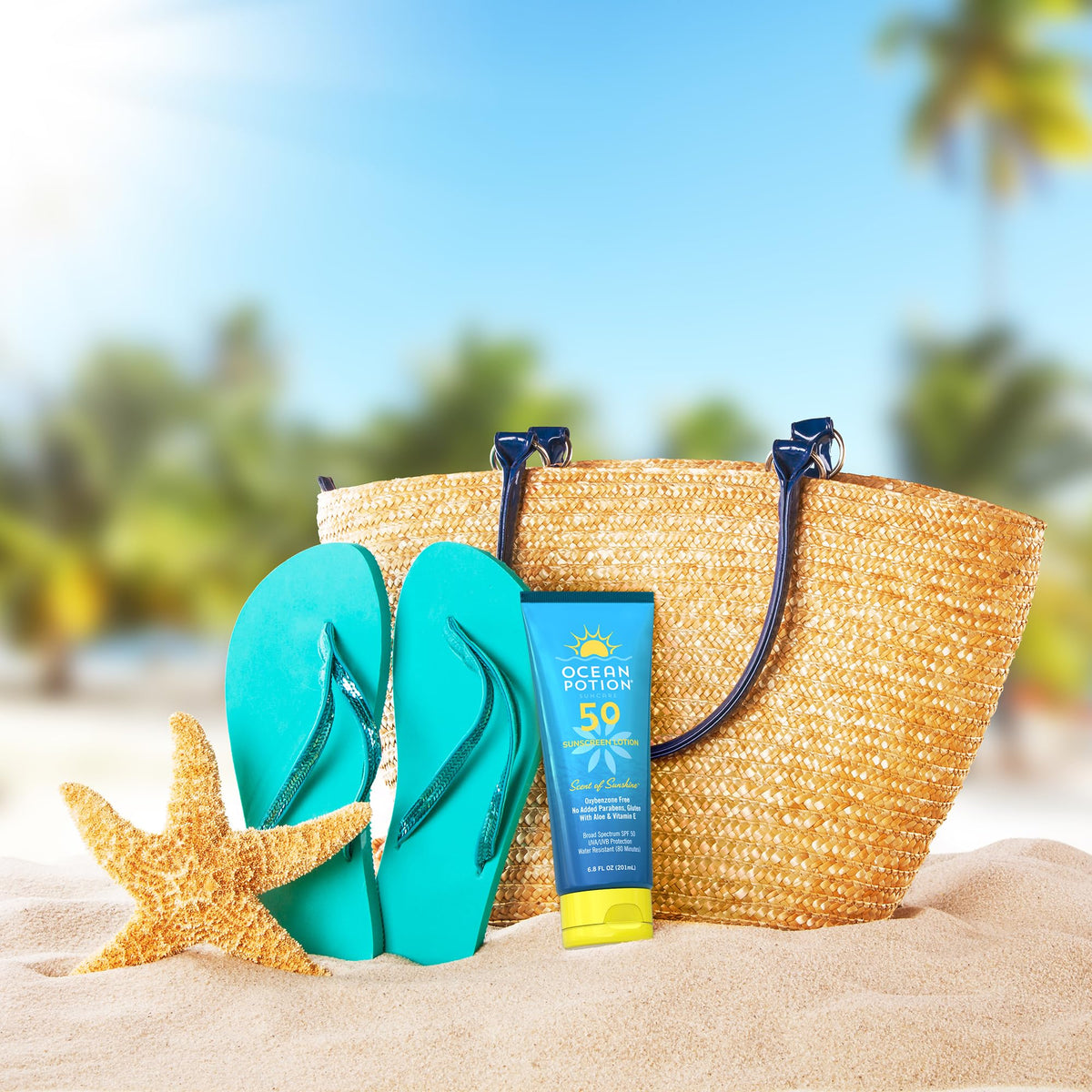 Ocean Potion bottle held in hand to show the compact 6.8 oz size