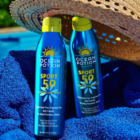 Ocean Potion back label showing ingredients and oxybenzone-free benefit