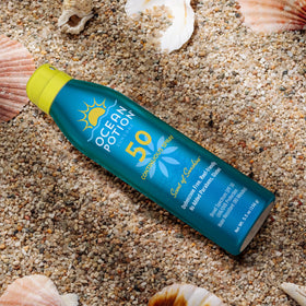 Ocean Potion spray on skin texture demonstrating lightweight finish