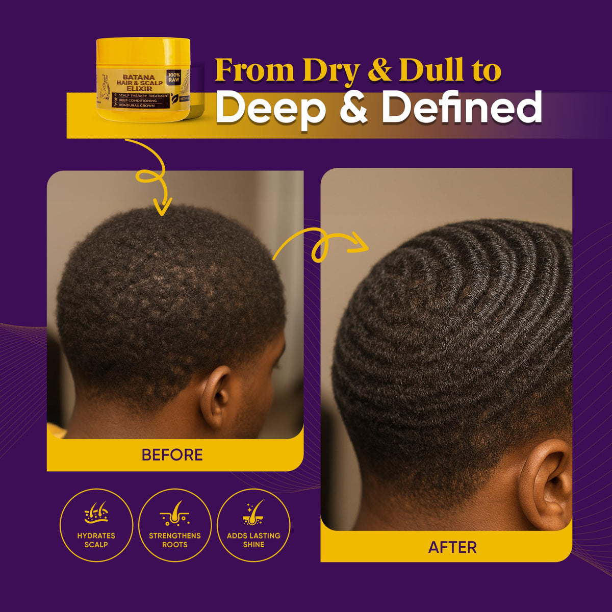Ocean View Deep Waves pomade on hands demonstrating easy spreadability and control