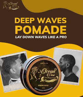 ocean view deep waves pomade on barber station ready for client styling professional use