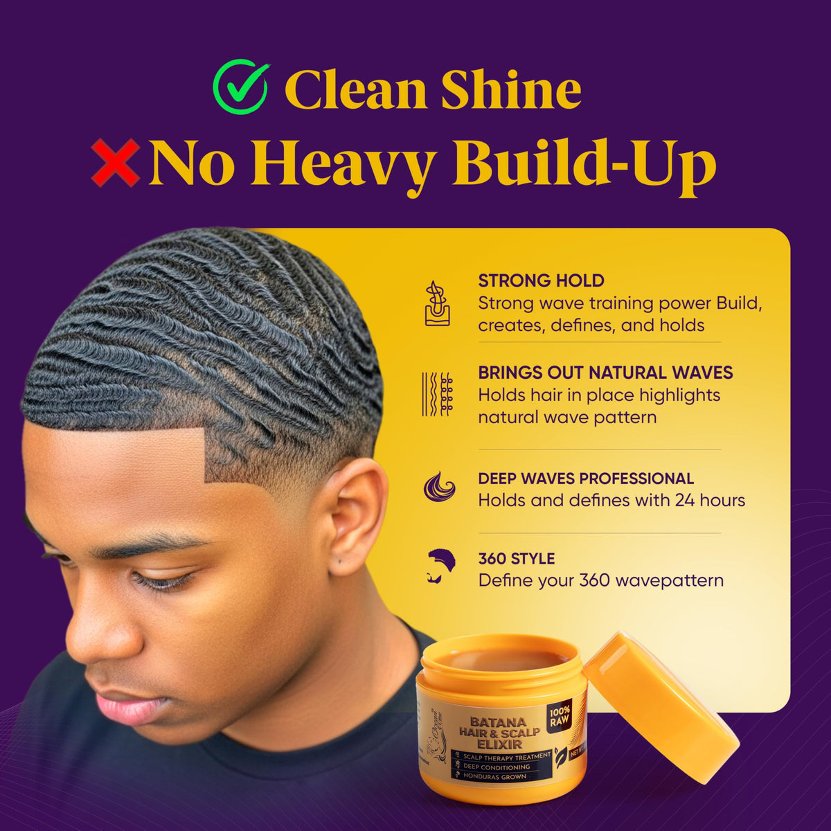 Ocean View Deep Waves open jar texture, thick creamy wave grease for smooth application