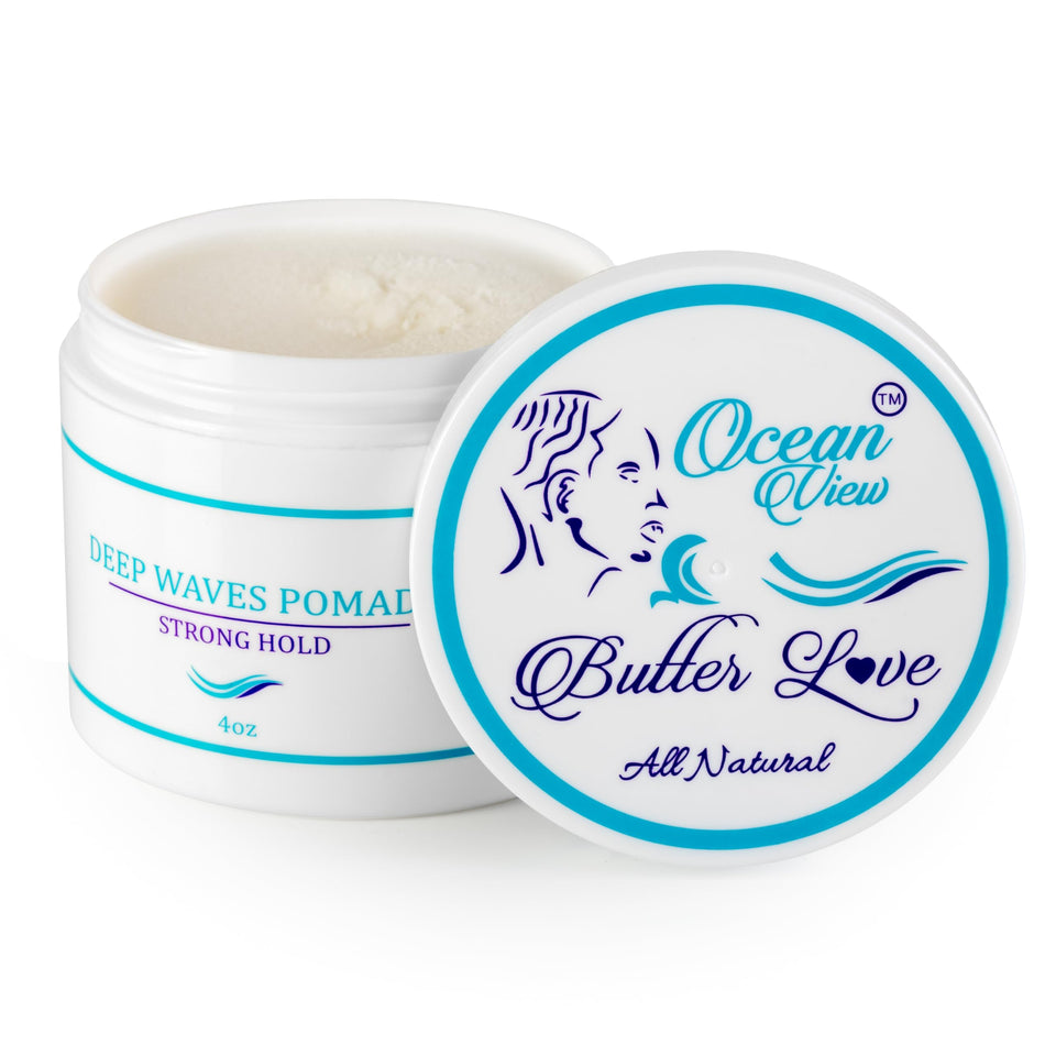 Ocean View Deep Waves Pomade front jar showing brand and 4 oz size, clean presentation