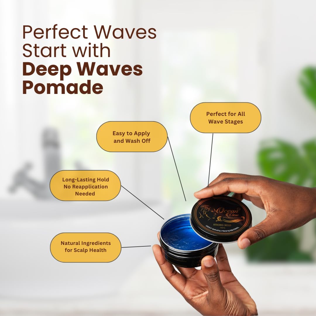 ocean view deep waves pomade in a wolfing lifestyle shot showing deeper wave compression