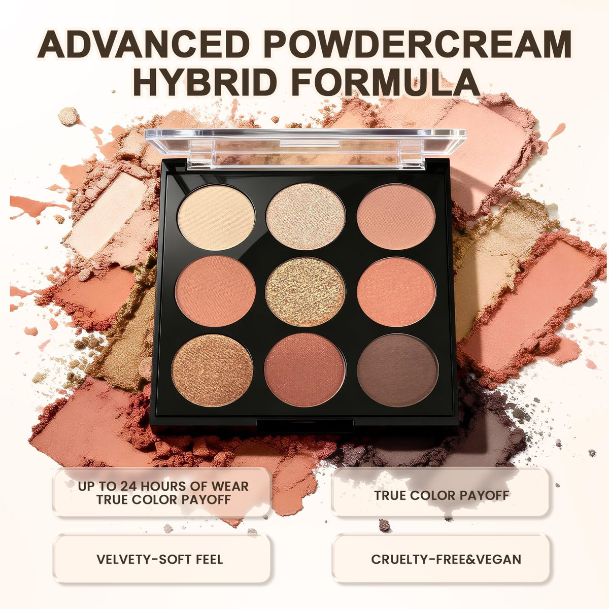 Océane close-up shimmer particles reflecting light for luminous lid highlights