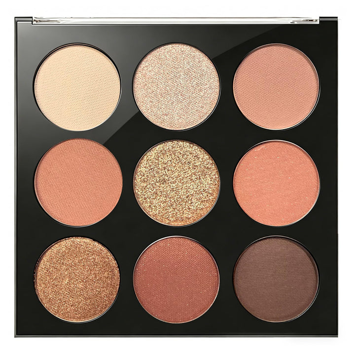 Océane front packaging showing compact nine-shade palette and sleek case for travel