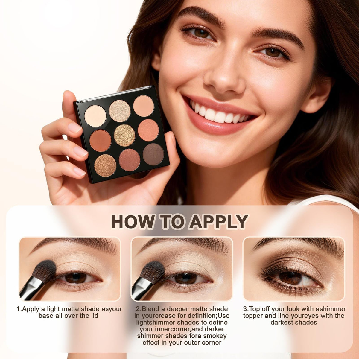 Océane palette with brush and mirror ready for on-the-go application convenience