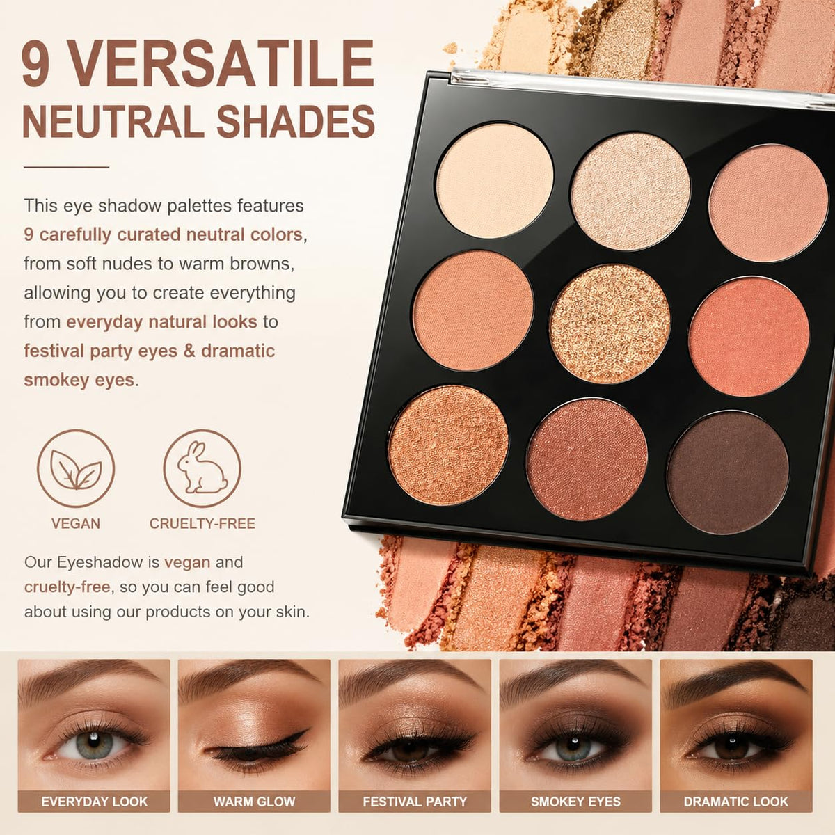 Océane swatches on arm illustrating true-to-pan pigmentation and color payoff