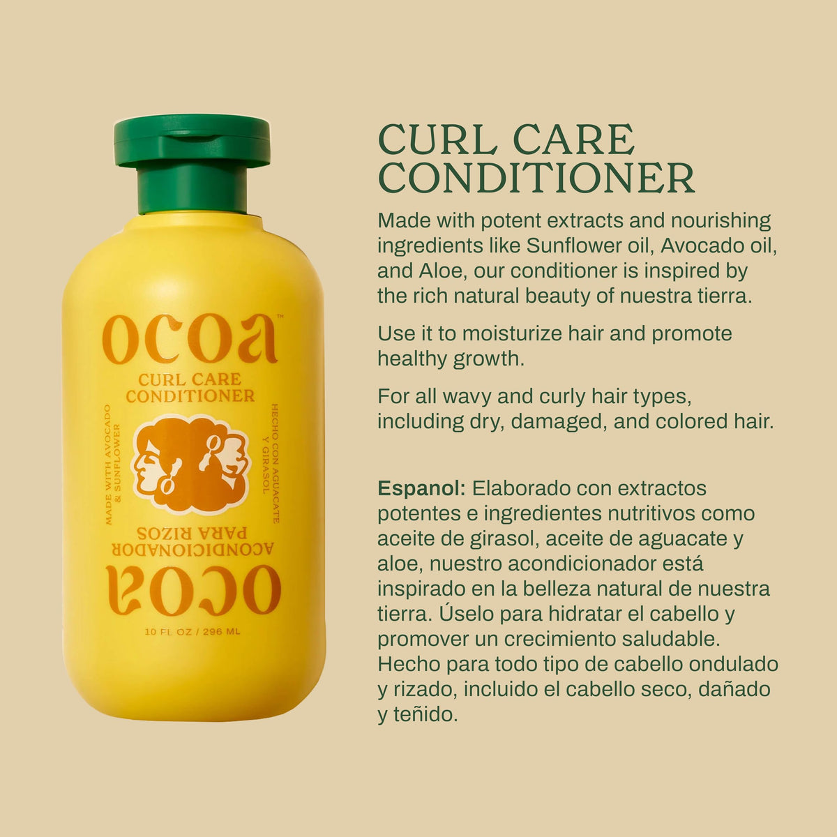 OCOA key ingredients display of avocado and sunflower highlighting natural oils