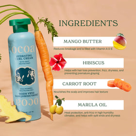 OCOA hibiscus ingredient close-up highlighting natural smoothing benefit