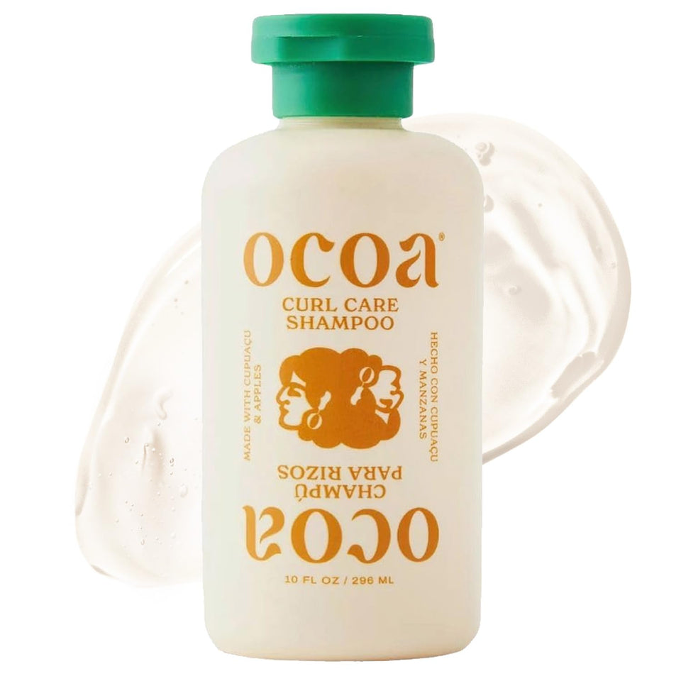 OCOA front bottle view showing curl-focused packaging and benefits