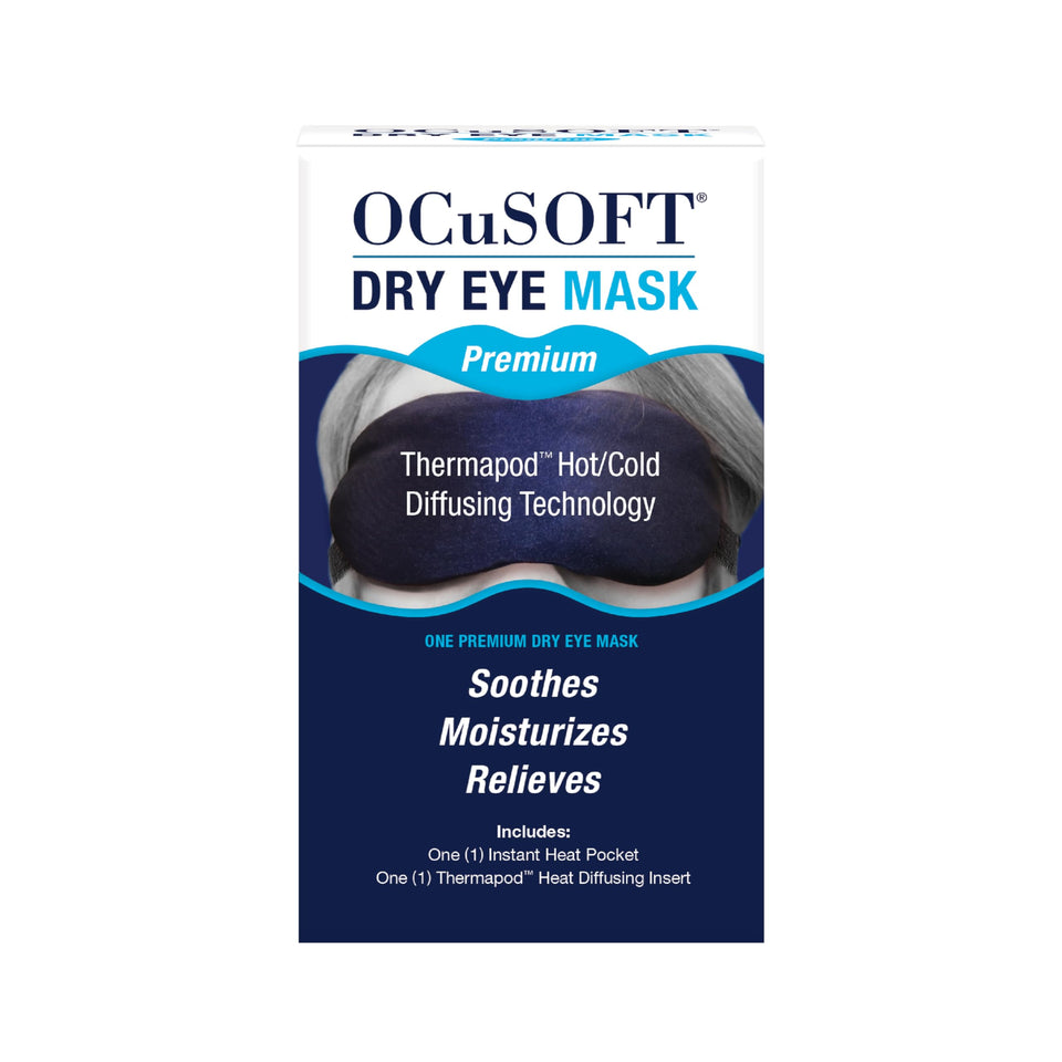OCuSOFT dry eye mask front view showing soft fit and even coverage