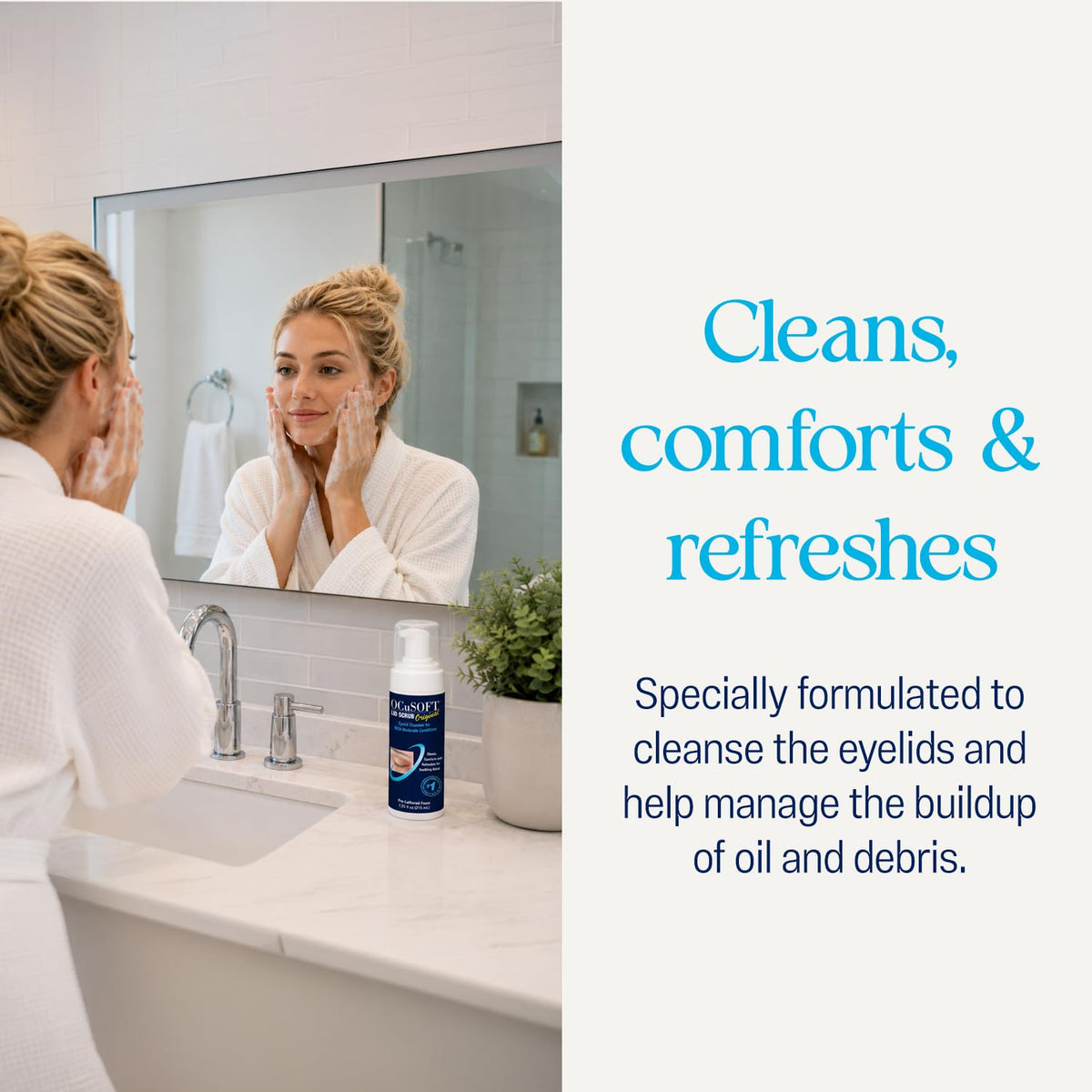 OCuSOFT label close-up showing ingredients and mild formula benefit
