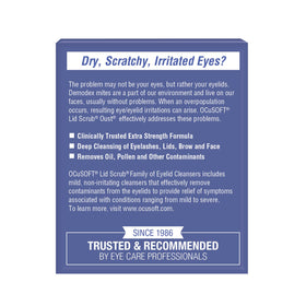 OCuSOFT pad texture close-up revealing soft wipe surface for gentle cleansing