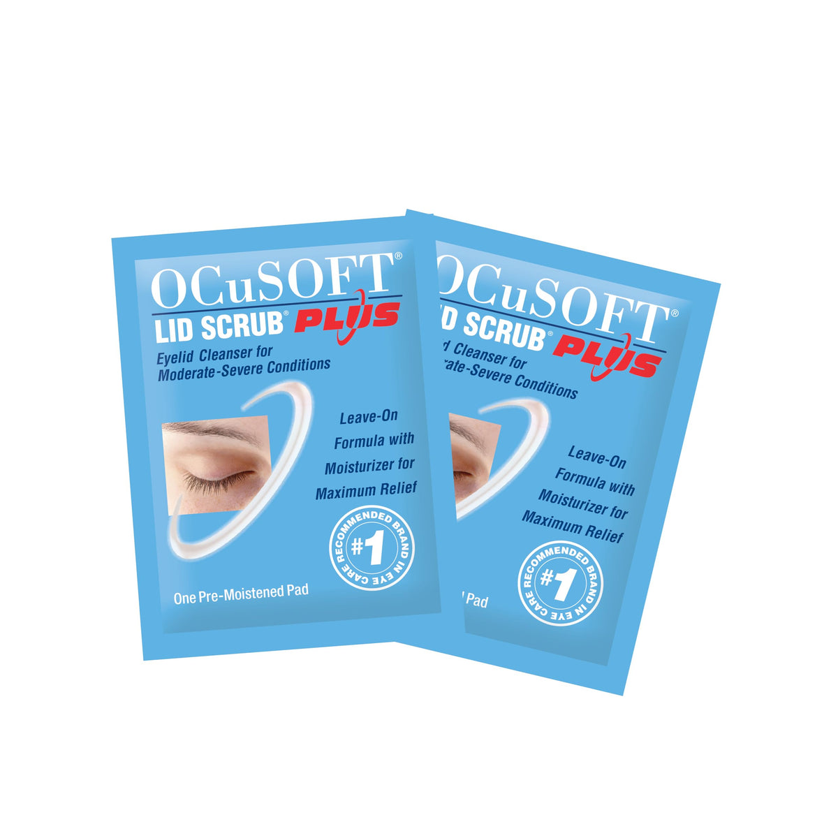 OCuSOFT single pre-moistened pad removed from packet highlighting ready use