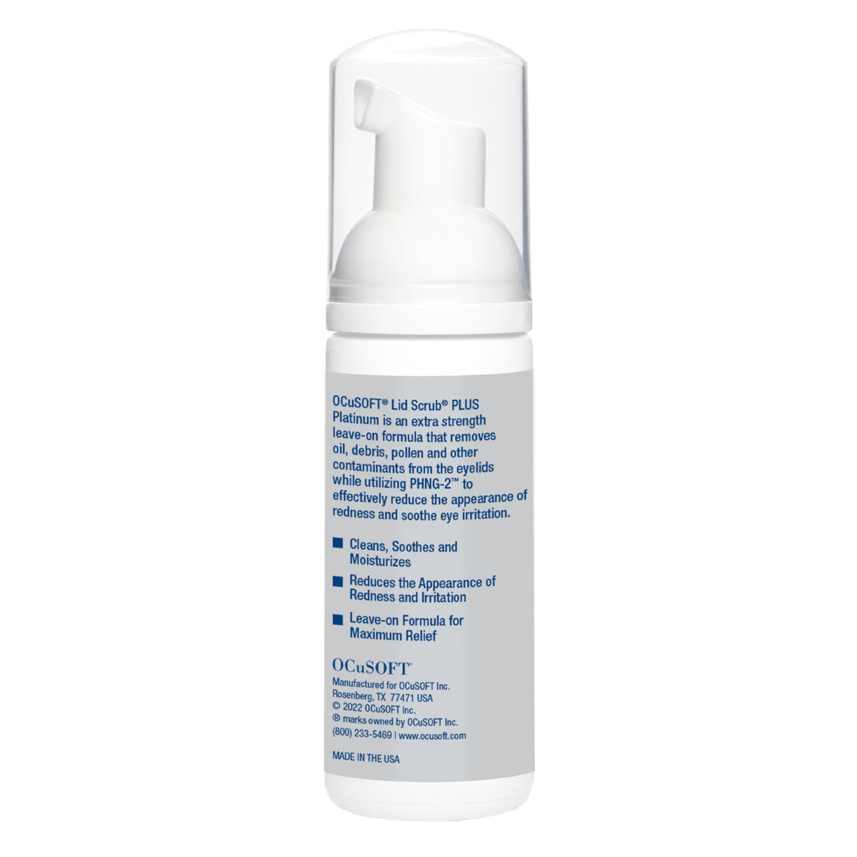 OCuSOFT creamy foam texture close-up demonstrating gentle cleansing
