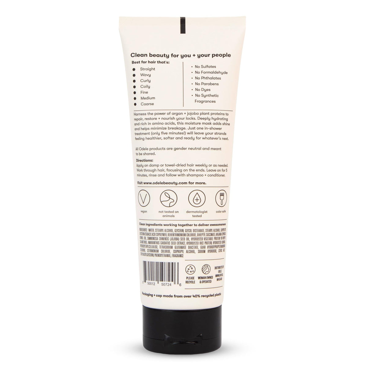 Odele jar on bathroom shelf in lifestyle setting conveying everyday clean hair care