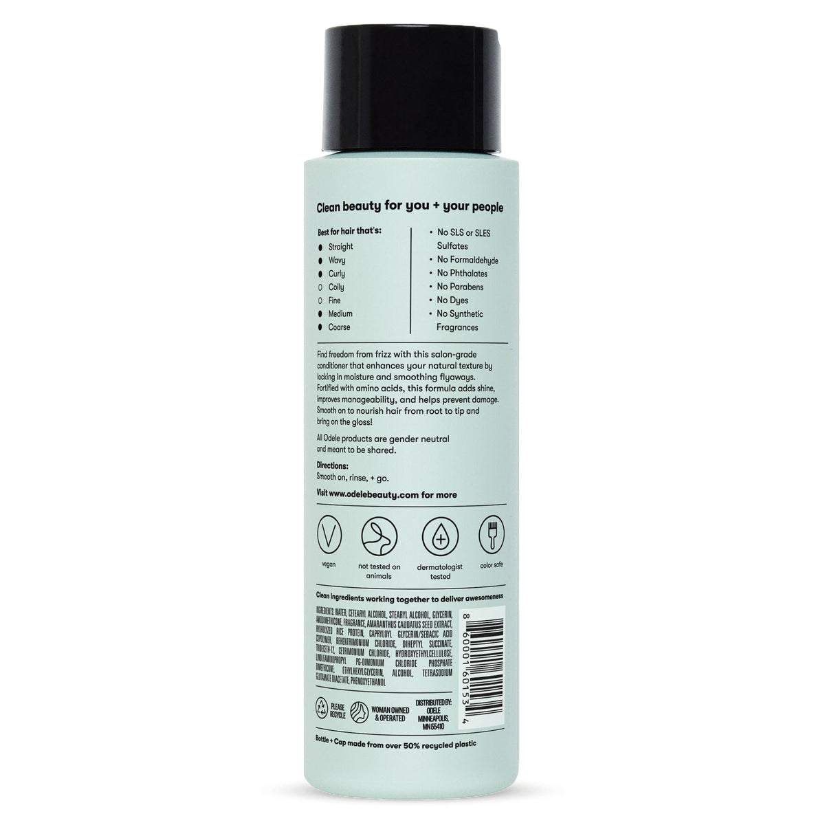 Odele conditioner on bathroom shelf in lifestyle setting for daily routine