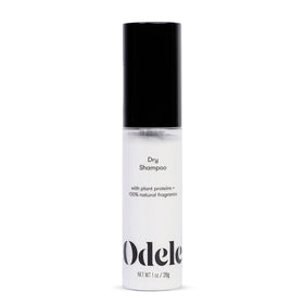 Odele dry shampoo front jar showing compact travel-ready packaging and convenience