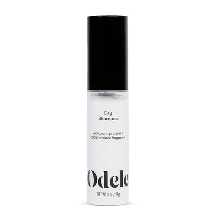 Odele dry shampoo front jar showing compact travel-ready packaging and convenience