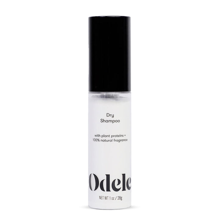 Odele dry shampoo front jar showing compact travel-ready packaging and convenience