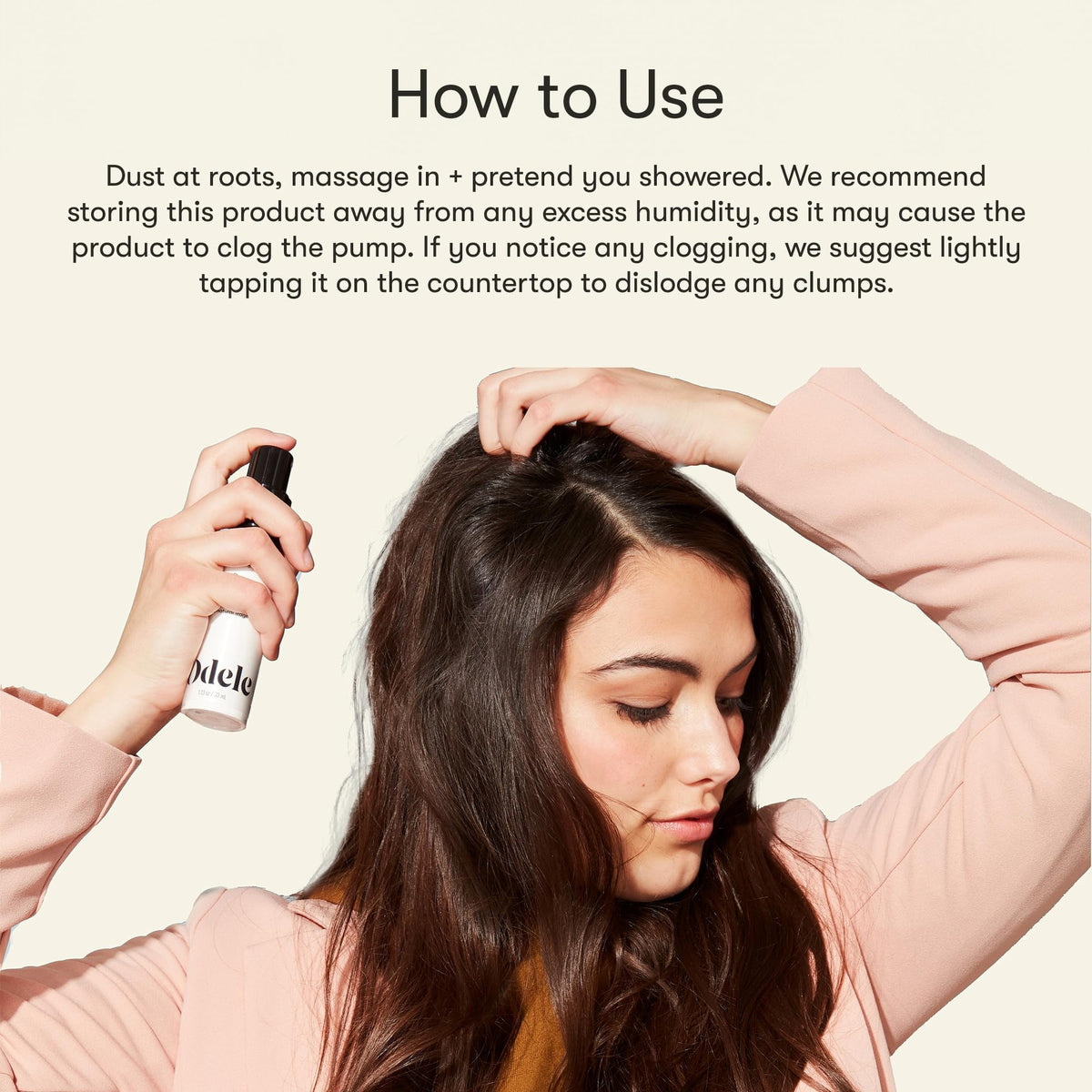 Odele dry shampoo in travel kit conveying portability and quick style refresh