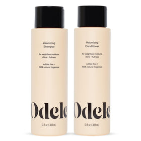 Odele front packaging showing volumizing set and clean formula benefits