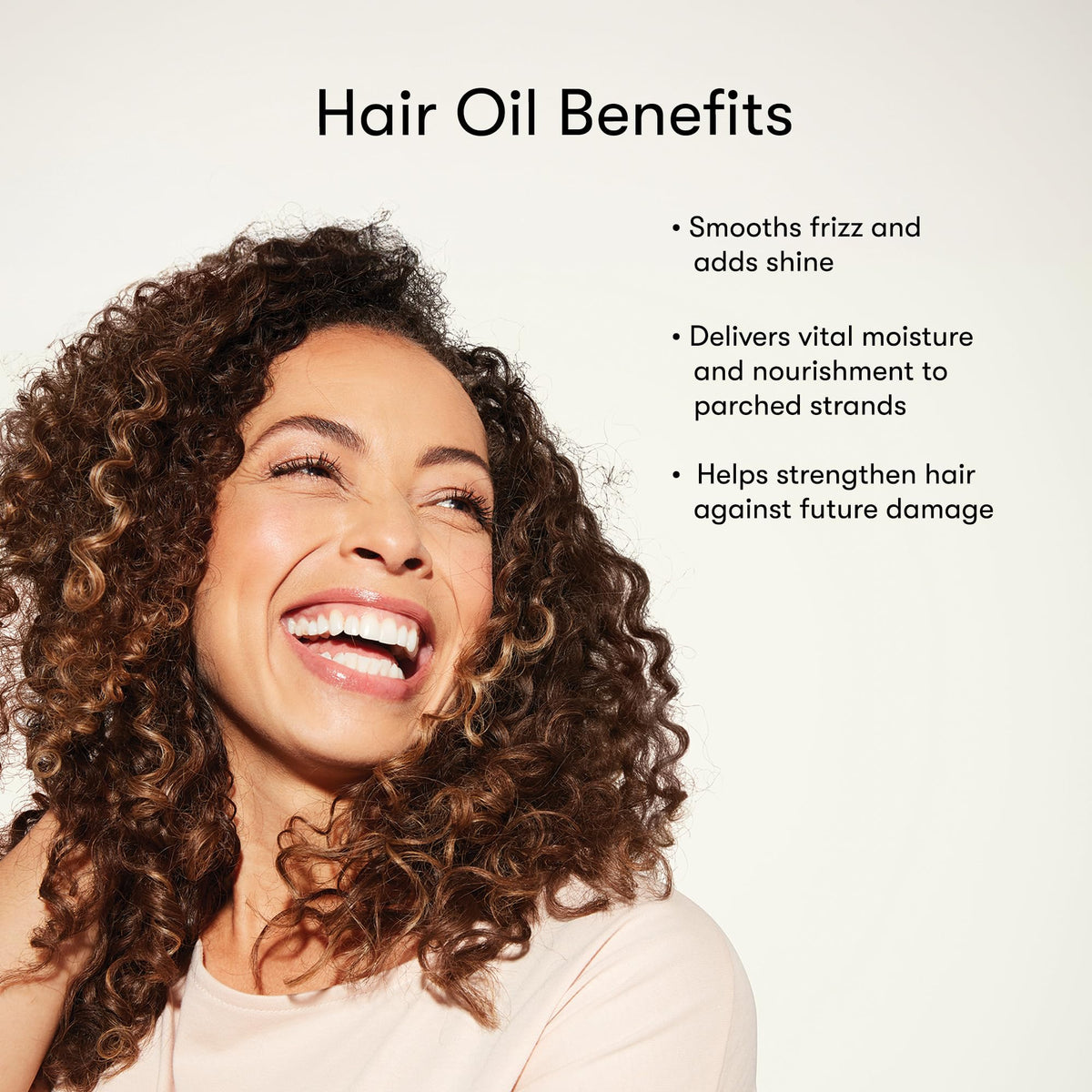 Person applying Odele to damp hair showing frizz-control and styling ease