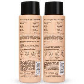 Hand holding Odele bottles for scale showing compact 13 fl oz size and travel-friendly benefit