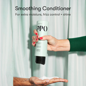 Odele smoothing conditioner back label with ingredient list and usage guidance benefit