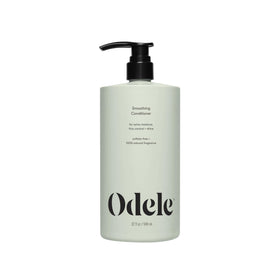 Odele smoothing conditioner front bottle showing size and design benefit of clear labeling