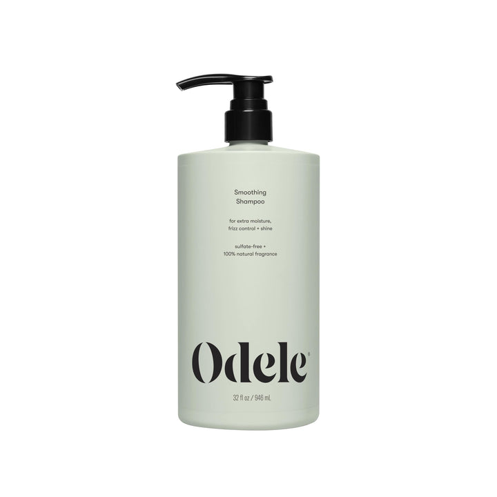 Odele bottle front packaging showing label and benefit for smoother hair