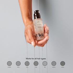 Close-up oil drops highlighting Odele texture and lightweight absorption benefit