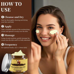 Oebitor balm spread on hand demonstrating quick absorption and soft finish