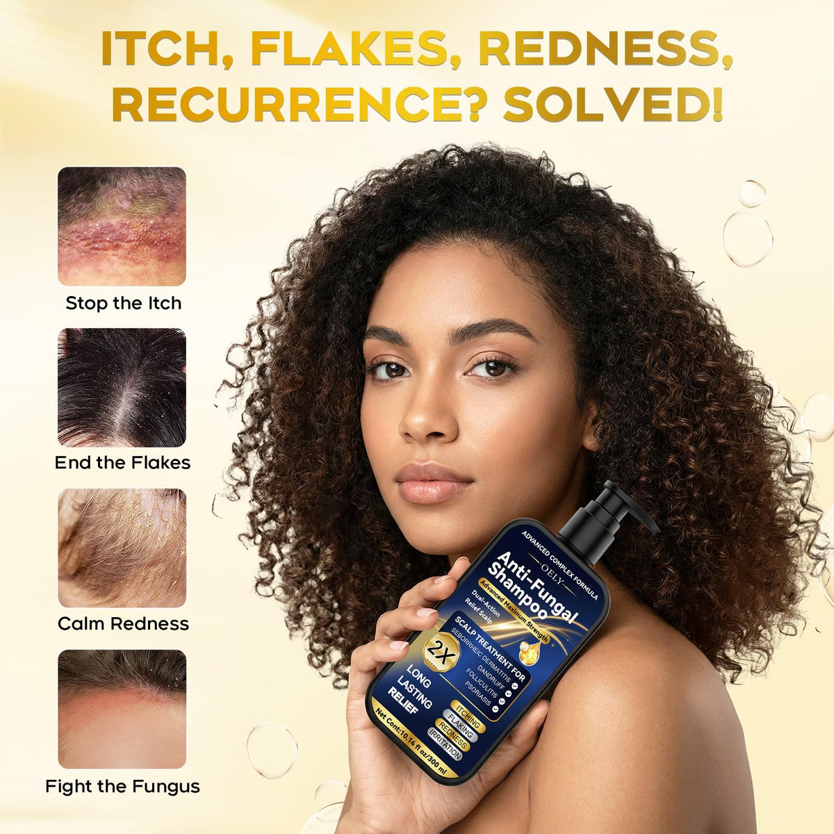 oely creamy foam texture close-up illustrating gentle lather and soothing scalp benefit