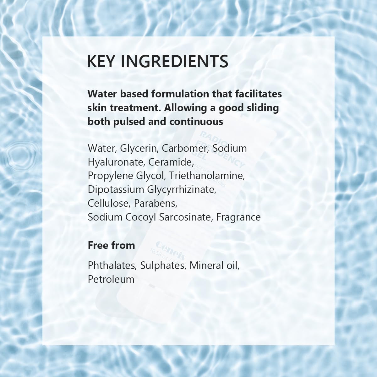 Oeneis clear gel texture in a dollop highlighting smooth, non-greasy glide benefit