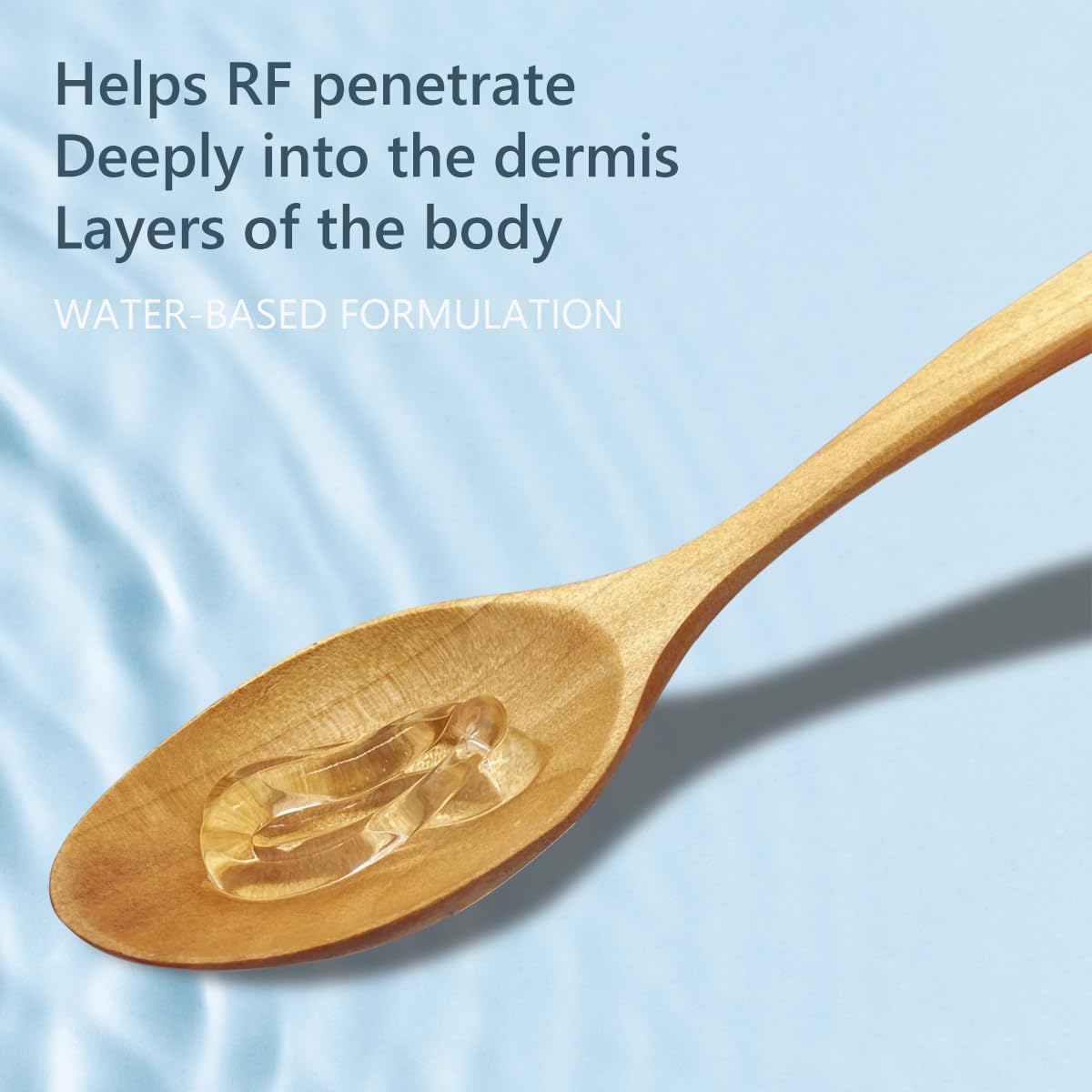 Oeneis gel on cheek with RF device in use showing improved contact benefit