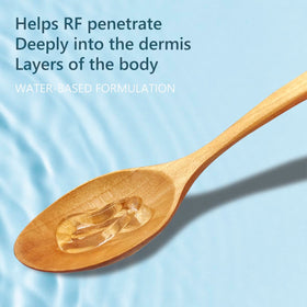 Oeneis gel on cheek with RF device in use showing improved contact benefit